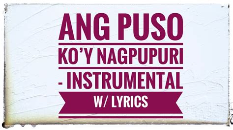 Lyrics of ang puso koy nalulumbay